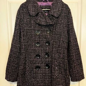 Beautiful Charcoal and Purple Rue21 Pea Coat